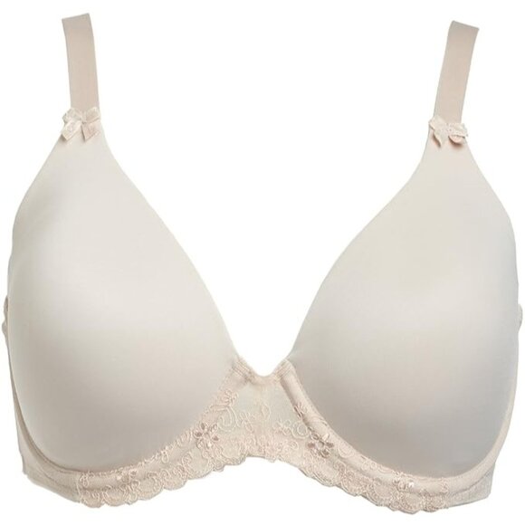 Olga Size 36DD Beige Butterscotch Lavish Lift Lace Trim Padded Underwire Bra - Picture 1 of 15